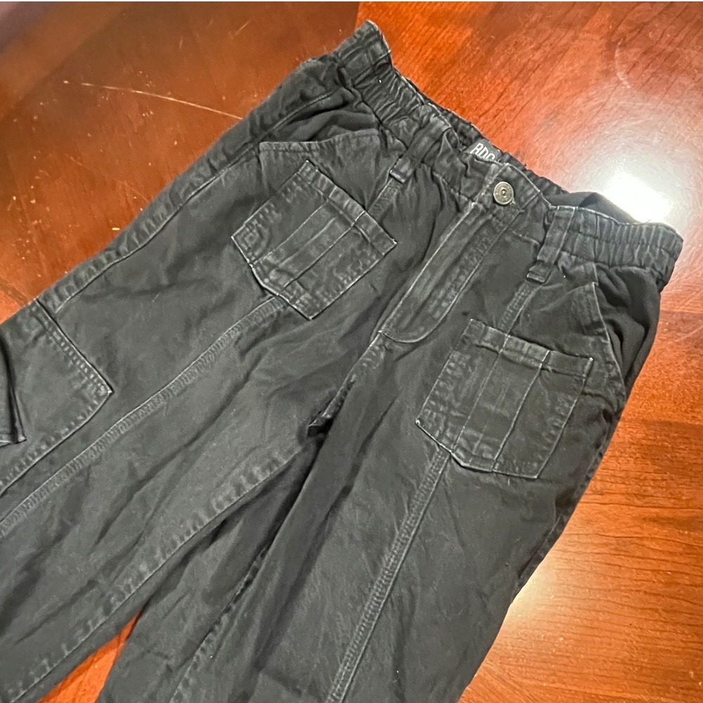 Urban Outfitters BDG Sustain Y2K Cargo Pants Black Wide Leg Utility W31 EUC